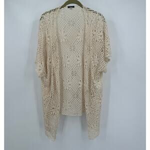 Vivid Womens Crochet Kimono Size 1X Boho‎ Cottagecore Festival Layering
